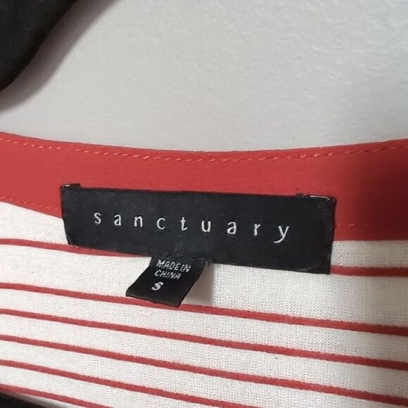 Sanctuary Pink and White V Neck Blouse - Picture 4 of 7